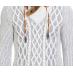 LCR White / Silver Pull-Over Modern Fit Faux Fur Collar Wool Blend Sweater 6255