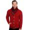 LCR Red / Black Classic Fit Wool Blend Shawl Collar Cardigan Sweater 6320C