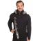 LCR Black / Grey Modern Fit Wool Blend Faux Fur Hooded Cardigan Sweater 6215
