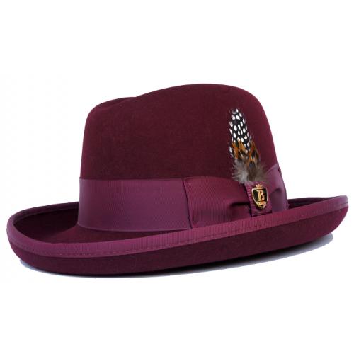 Bruno Capelo Burgundy Australian Wool Godfather Dress Hat GF-104.