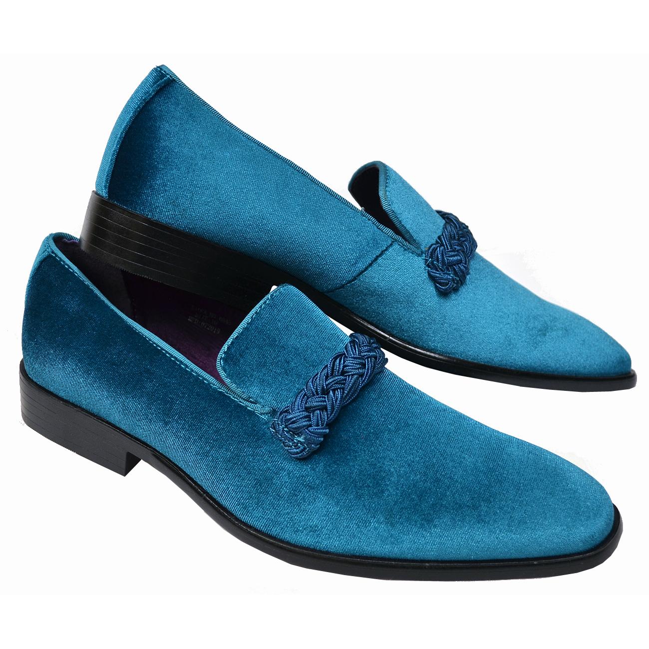 Antonio Cerrelli Turquoise Velvet Slip-On Loafers 6845 - $69.90 ...