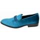 Antonio Cerrelli Turquoise Velvet Slip-On Loafers 6845