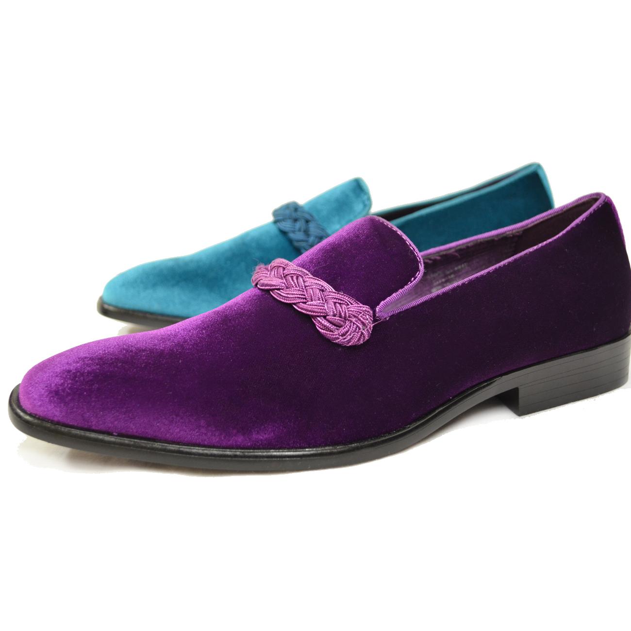 Antonio Cerrelli Purple Velvet Slip-On Loafers 6845 - $69.90 :: Upscale ...
