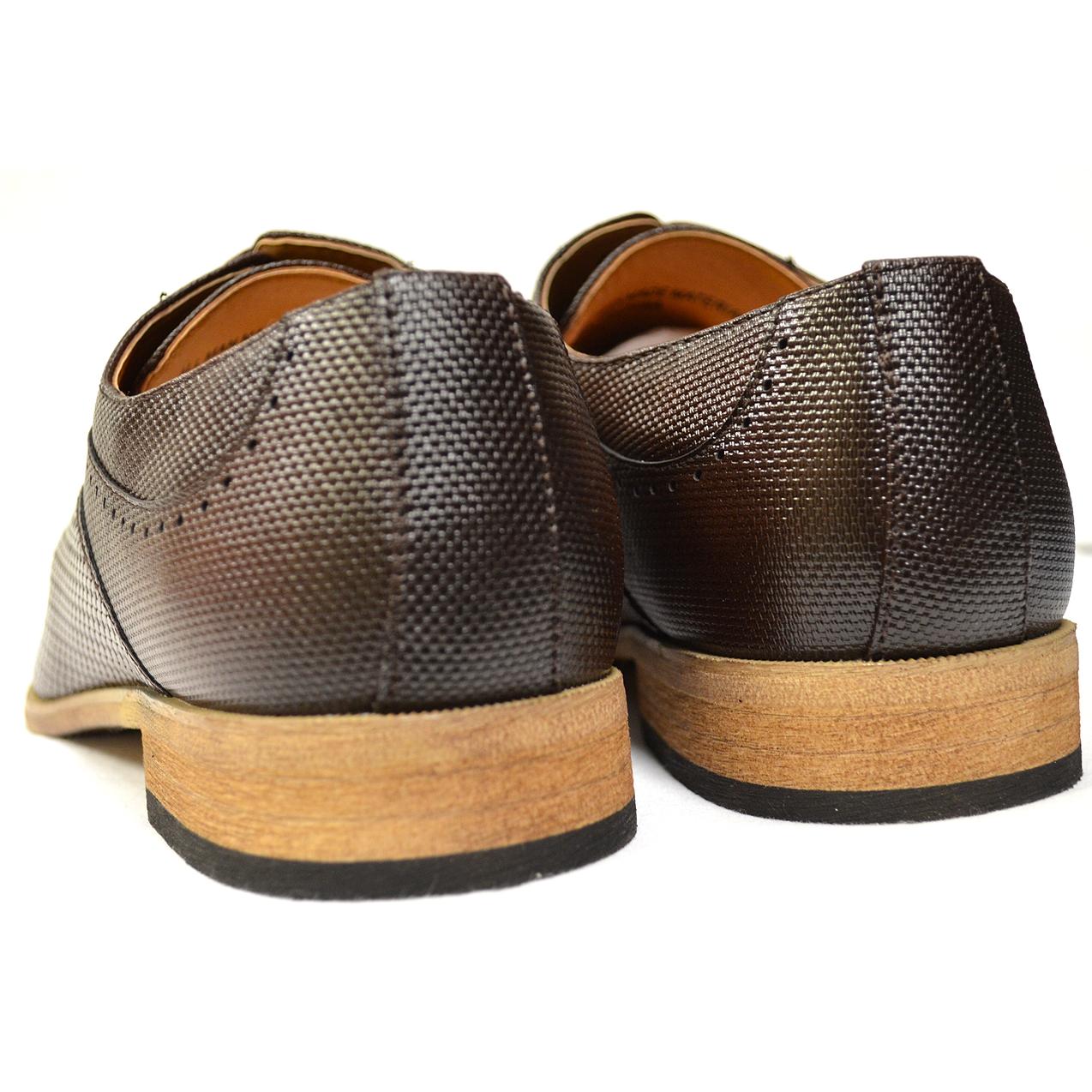 Antonio Cerrelli Brown Woven Leather Cap Toe Oxford Shoes | Men's Cap ...
