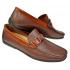 AC Casuals Brown Woven Vegan Leather Bit Strap Driving Loafers 6885