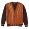 Inserch Brown / Cognac / Whisky PU Leather Button-Up Cardigan Sweater 444