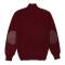 Inserch Burgundy / Beige / Navy PU Leather Zip-Up Cardigan Sweater 413