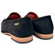 Tayno "Caprio P" Black Vegan Suede Moc Toe Penny Loafers
