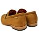 Tayno "Caprio P" Camel Vegan Suede Moc Toe Penny Loafers