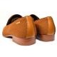 Tayno "Messina" Camel Woven Microfiber Slip-On Loafers