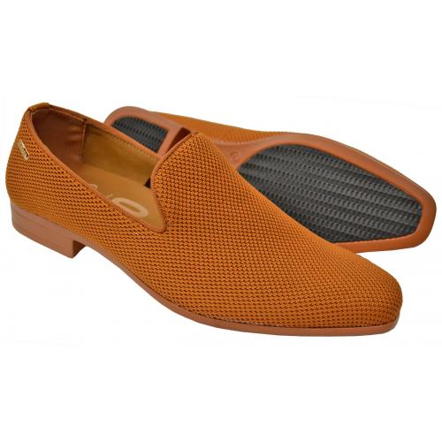 Tayno "Messina" Camel Woven Microfiber Slip-On Loafers