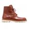 Mauri "4949" Cognac Hand-Painted Genuine Ostrich Tractor Sole Boots.