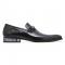 Mauri "4951" Black Genuine Canapa / Satin Slip-On Loafer Shoes.