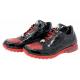 Mauri "Bubble" 8900/2 Red / Black Genuine Baby Crocodile Hand Painted / Patent / Embossed Patent Sneakers.