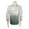 Pronti Off-White / Green / Gold Metallic Multi-Pattern Long Sleeve Shirt S6510