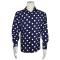 Pronti Navy Blue / White Polka Dot Design Long Sleeve Shirt S6354