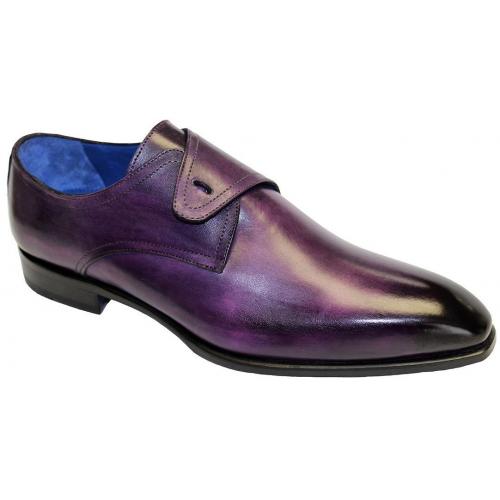 Emilio Franco "Renato" Purple Genuine Calfskin Leather Lace-Up Shoes.