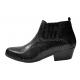 Antonio Cerrelli Black Vegan Leather Python Print Cuban Heel Chelsea Boots 5159