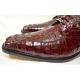 Belvedere "T-Rex" Burgundy All-Over Genuine Hornback Crocodile Shoes With Eyes