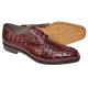 Belvedere "T-Rex" Burgundy All-Over Genuine Hornback Crocodile Shoes With Eyes