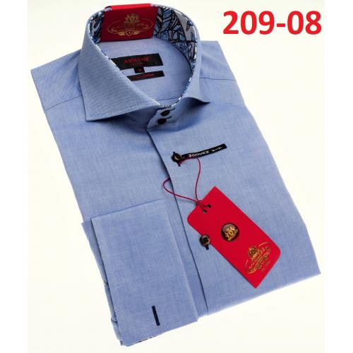 Axxess Light Blue Cotton Modern Fit Dress Shirt With Button Cuff 209-08.