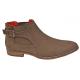 Tayno "Habit" Coffee Brown Vegan Suede Monk Strap Chelsea Ankle Boots