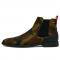 Tayno "Victorian" Green / Brown Camouflage Vegan Suede Chelsea Boots