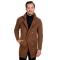 LCR Camel Double Breasted Modern Fit Wool Blend 3/4 Length Pea Coat Sweater 6280