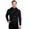 LCR Black Double Breasted Modern Fit Wool Blend 3/4 Length Pea Coat Sweater 6280