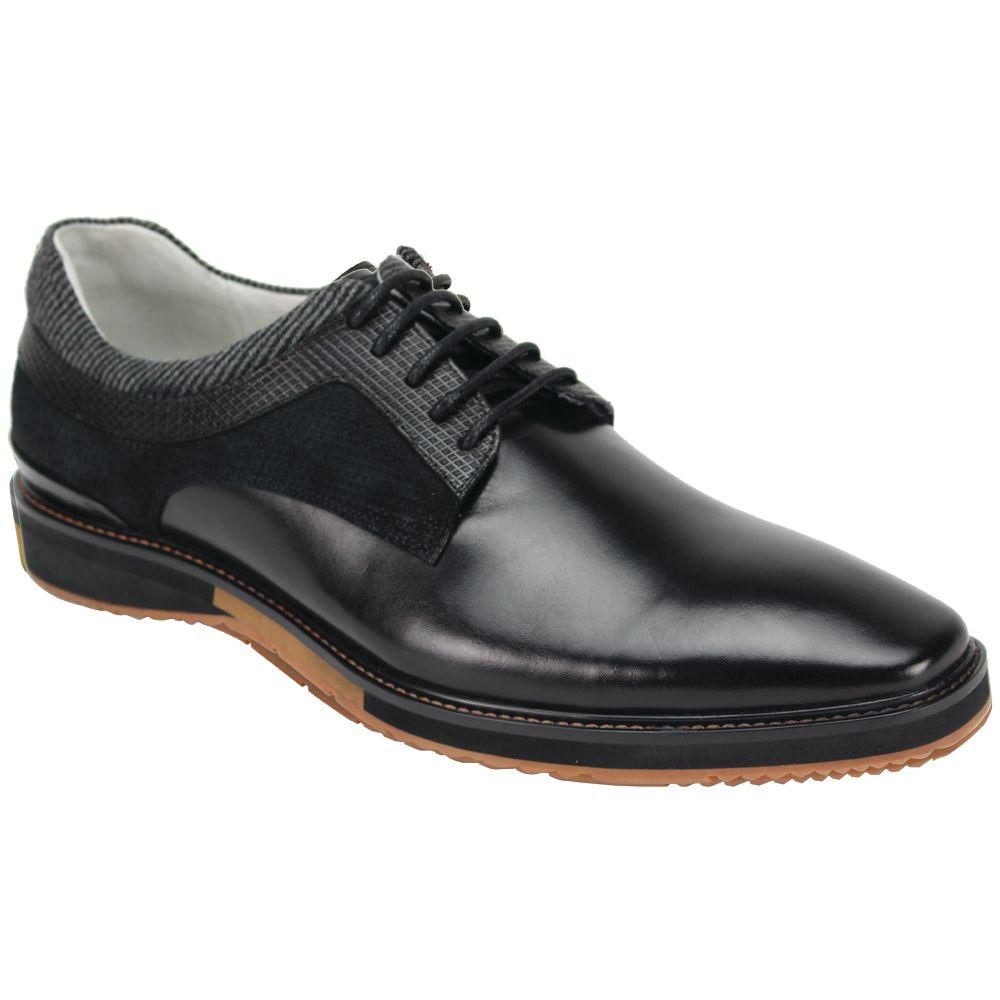 Giovanni Lance Black Genuine Calfskin Derby Lace-Up Rubber Sole Casual ...