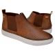 Tayno "Calt" Chestnut Brown Woven Vegan Leather Chelsea Sneaker Boots
