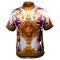 Prestige Purple / Gold / White Satin Medusa Short Sleeve Shirt PR-151