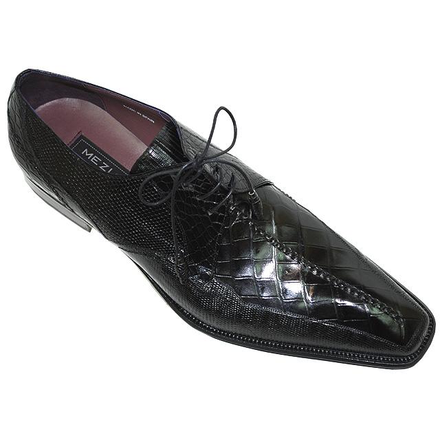 Mezlan Axl Black Genuine Alligator/Lizard Shoes - $399.90 :: Upscale ...