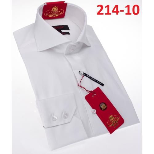 Axxess White Cotton Modern Fit Dress Shirt With Button Cuff 214-10.