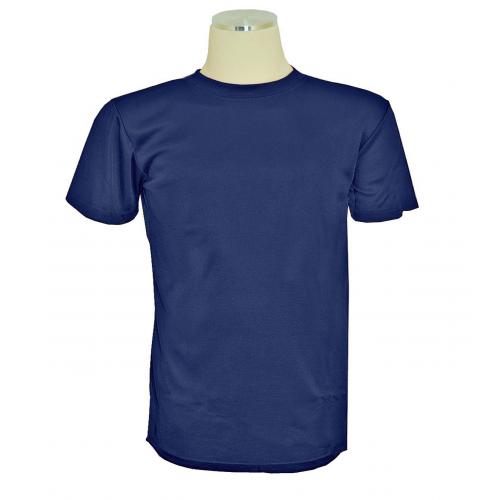 Pronti Navy Blue Tricot Dazzle Short Sleeve Shirt S1564