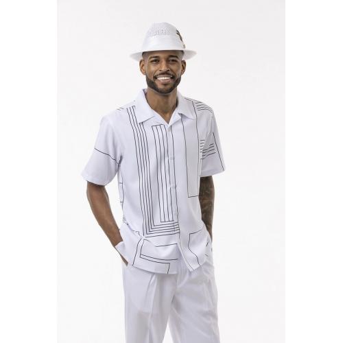 Montique White / Black Line Design Short Sleeve Outfit 2011