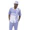 Montique Lavender / White Sectional Design Short Sleeve Outfit 2078
