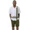 Montique White / Olive Green Lined Design Short Set Outfit 72017