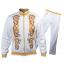 Prestige White / Metallic Gold Medusa / Greek Design Tracksuit Outfit JGS-042