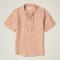 Inserch Camel Irish Linen Lace-Up V-Neck Pull-Over Shirt 81116