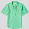 Inserch Mint Irish Linen Lace-Up V-Neck Pull-Over Shirt 81116