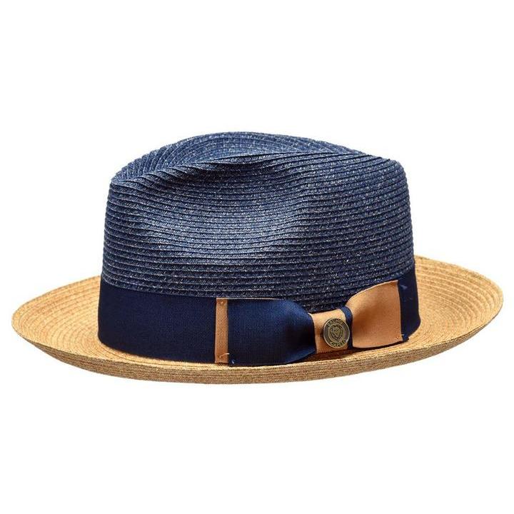 Bruno Capelo Denim Blue / Camel Hemp Straw Fedora Hat MB-451 - $69.90 ...