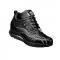 Belvedere "E04" Black Genuine Crocodile / Calf-Skin Leather Casual Sneakers.