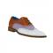 Belvedere "R30" White / Plum / Almond Genuine Ostrich / Suede / Calf-skin Leather Shoes.