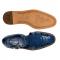 Belvedere "Peter" Antique Blue Jean Genuine Crocodile / Calf-Skin Leather Sandals.