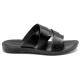 Salvanni Black Vegan Leather Closed Toe Monk Strap Fisherman Sandals 6928