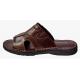 Salvanni Brown Vegan Leather Slide Sandals 6930