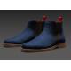 Tayno "Beatle" Navy Blue Vegan Suede Casual Chelsea Boots