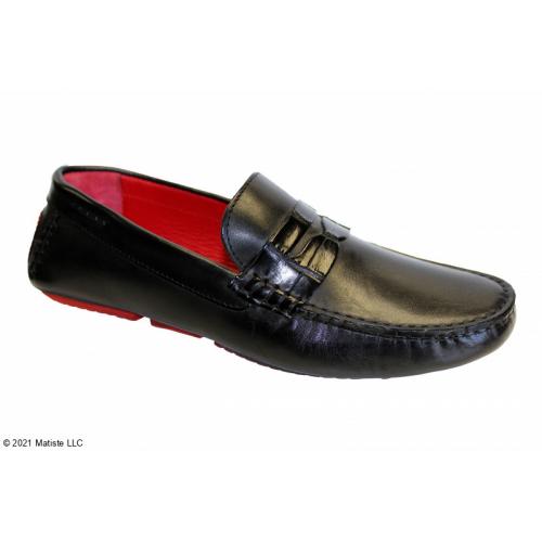 Fennix Italy "Caleb" Black Genuine Alligator / Calf-Skin Leather Driver Mocassin Loafer Shoes.