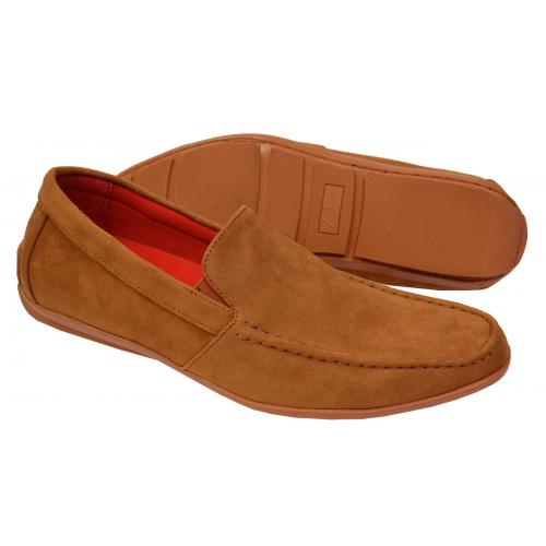 Tayno "Mirp" Camel Vegan Suede Moc Toe Driving Loafers